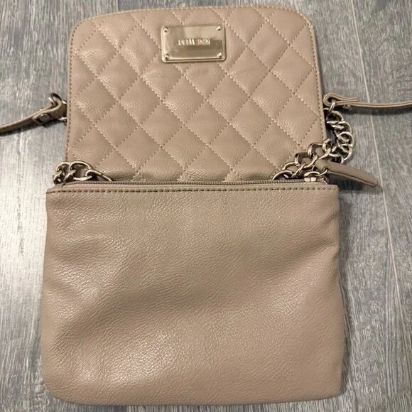 Nine West Taupe Quilted Chain Crossbody Bag - Picture 6 of 7